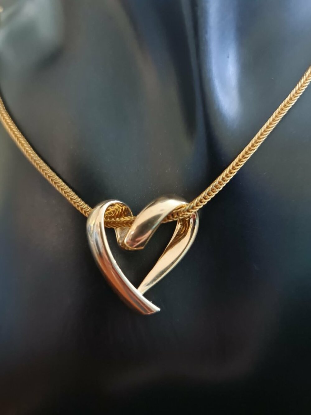 Real 18k gold heart Pendant 2 way design